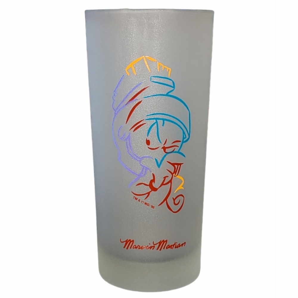 Vintage Warner Bros. Multi-Colored Marvin Martian Frosted Glass Kitchen Dishware